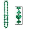 Beistle Club Pack of 12 Green Shamrock and "Kiss Me" Lips St. Patrick's Day Bead Necklaces 42"