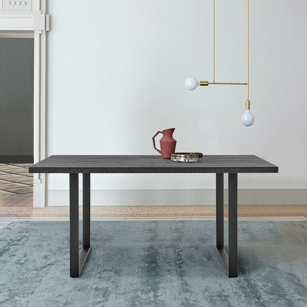 Armen Living Fenton 35 In X 71 30 Stainless Steel Dining Table Charcoal Black Com Armen Living Fenton 35 In X 71 30, Charcoal Dining Table