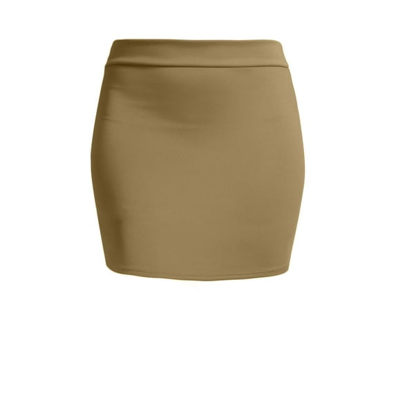 J. METHOD Women's Mini Skirt Stretch Knit Bodycon Slim Fit Pencil Solid Skirts Made in USA NEWSK09 Mocha M