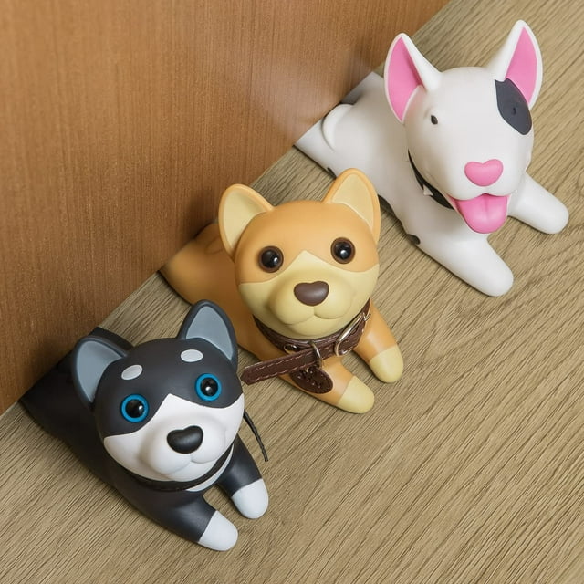 Juego de 3 bonitos topes de puerta con forma de perro para el hogar y la oficina