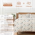 thumbnail image 6 of 3 Piece Teal Beige Tropical Leaves Duvet Cover Set Full Size,Microfiber Comforter/Quilt Cover with Corner Ties and 2 Pillowcases,Farmhouse Burlap Aesthetics All Season Bedding with Zipper Closure, 6 of 8