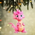 thumbnail image 1 of Fridja Personalized Dinosaur Christmas Ornament 26 Letters Hanging Pendant Ornaments 2024 Plastic Initial Monogram Xmas Tree Decorations with Hanging Rope Unique Customized Fun Gift for Kids, 1 of 3