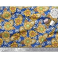 thumbnail image 2 of Soimoi Japan Crepe Satin Fabric Leaves & Floral Clip Art Printed Fabric 1 Yard 42 Inch Wide, 2 of 3