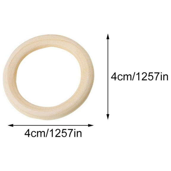 10 Pack Natural Wood Rings for Crafts, Macrame Projects, Jewelry Making, DIY Pendant Connectors,Wooden Ring DIY Ornament Accessories Log Color Wood Circle,Beige,1.5x1.5"