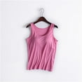 thumbnail image 2 of Lumtrix Womens Adjustable Strap Camisole Sleeveless Square Neck With Built-In Padded Tank Tops Basic Shirt Hot Pink S, 2 of 4