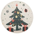 thumbnail image 3 of Ryvnso Christmas Tree Snowflakes Print Round Plate Mats Dining Table Placemat Set of 4 for Holiday Decoration, 3 of 7