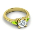 thumbnail image 3 of 2.50 Carat Beautiful Round Cut (F-G/VS1) Natural Diamond Peridot Gemstone Anniversary Ring for Ladies 18K Yellow Gold Size 6.5 by Diamond-Capitals, 3 of 8
