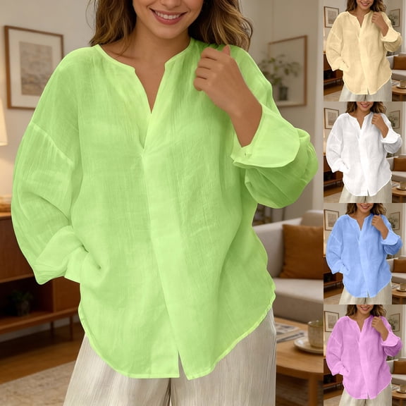 Tops For Women 2026 Trendy Soild Elegant Long Sleeve Lapel Casual Coat Fashion Clothes