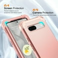 thumbnail image 3 of ELEHOLD Rugged Case for Google Pixel 7a Hard PC Soft Silicone Hybrid Shockproof Scratch-Resistant Anti-Fingerprint Slim Thin Case for Google Pixel 7A,Rosegold, 3 of 6