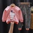 thumbnail image 1 of Conjunto de pijama para niños y niñas, camiseta de manga larga con estampado de dibujos animados, Tops con pantalones, ropa de dormir para otoño, novedad de 2023, 1 of 4