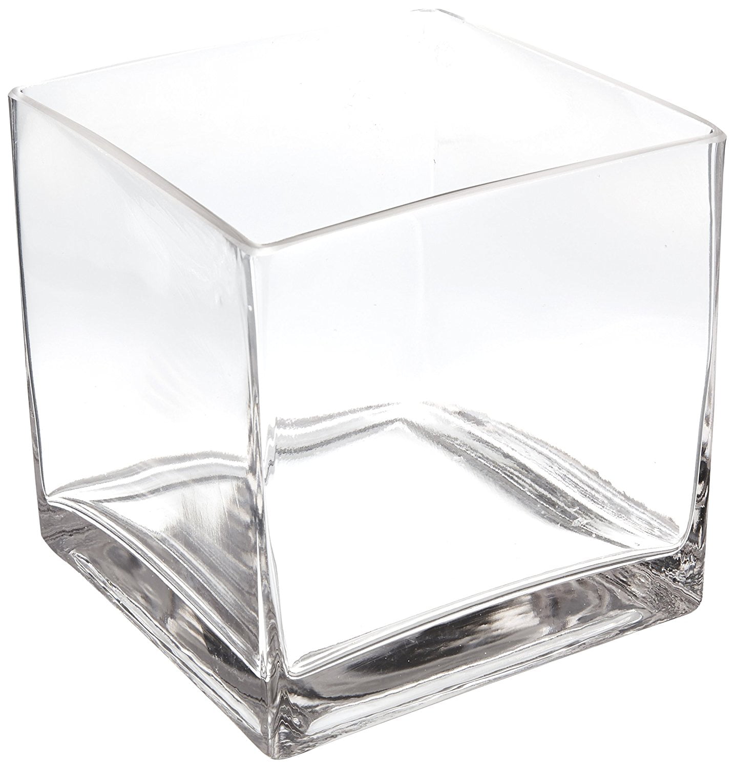 WGV Clear Square Cube Glass Vase 7-Inch
