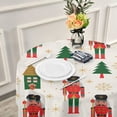 thumbnail image 6 of Coolnut 60 Inch Round Tablecloth - Christmas Nutcracker Waterproof Spill-Proof Table Cloth with Lace Washable Fabric Table Cover for Dining Tables, Kitchen and Parties House Decor, 6 of 7