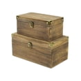 thumbnail image 2 of Contemporary Home Living Set of 2 Brown and Gold Contemporary Sized Accent Storage Boxes 12", 2 of 6