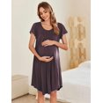 thumbnail image 3 of Ekouaer Nursing Nightgown Labor and Delivery Gown Hospital Breastfeeding Dress for Women Short Sleeve Maternity Sleepwear, 3 of 6