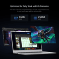 thumbnail image 3 of Business Laptop Computer 16GB RAM 256GB SSD Intel Pentium Gold 6500Y Dual-Core 15.6" 1080P FHD Display WiFi5 BT5.0 Type-C Fast Charging Online Learning, Home Office, Silver, 3 of 7