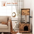 thumbnail image 3 of MIDODO Cat Litter Box Enclosure with Shelves and Door, Hidden Cat Washroom Cabinet Furniture with Scratching Posts,Platform,Elevated Cat Feeding Bow, 3 of 8