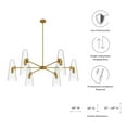 thumbnail image 7 of Modway Beacon 6-Light Metal and Glass Chandelier in Clear/Satin Brass, 7 of 7