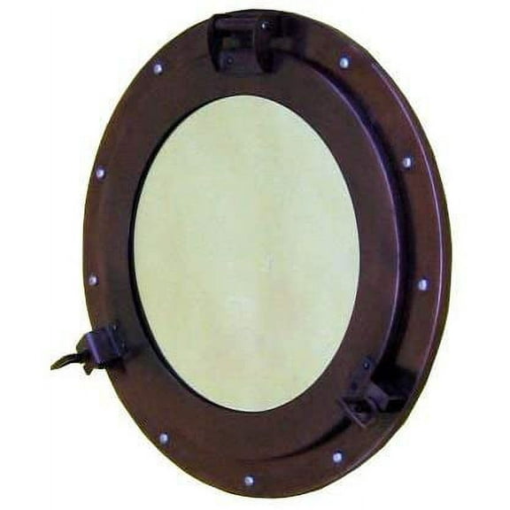 Iron Porthole Mirror Window 15" Antique Finish - Ship Nauctical Décor