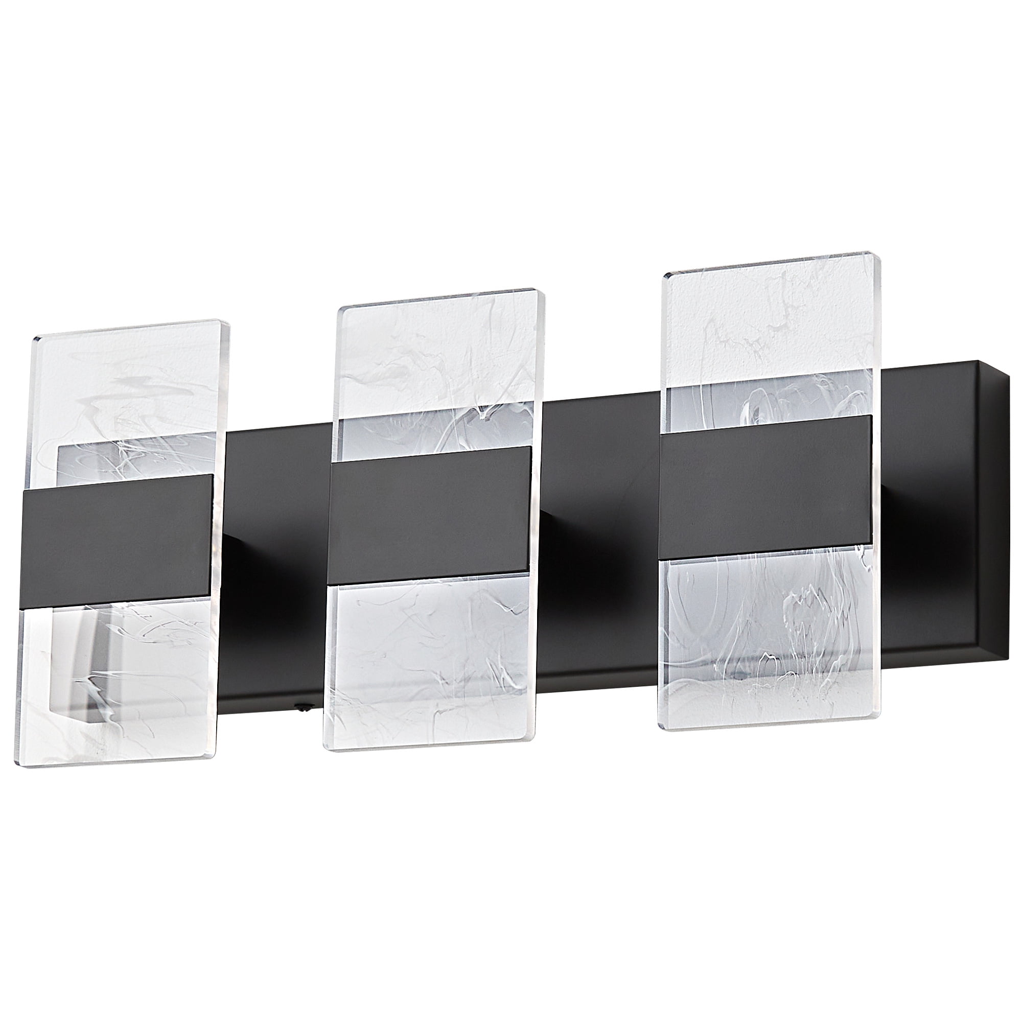 Deyidn 3-Light Black Dimmable LED Bathroom Vanity Light, 16.54 Inch Modern Wall Mirror Light for Vanity Mirror and Powder Room