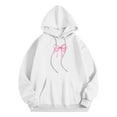 thumbnail image 7 of Wangmeiwg Women's Sweatshirts Women's Casual Hoodie With Bow Print Autumn Winter Pullover Sweatshirt for Comfort and Style White XXL, 7 of 7