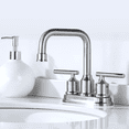 thumbnail image 6 of WOWOW 2 Handle Bathroom Faucet 4 Inch Centerset Bathroom Sink Faucets with Lift Rod Drain, 6 of 8