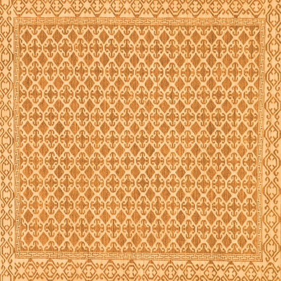 Ahgly Company Indoor Square Oriental Orange Modern Area Rugs, 6' Square