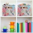 thumbnail image 7 of FREEAMG Flowers Hummingbirds Large Square Storage Basket Bin with Handles 2PCS,Foldable Multi Functional Closet Storage Box Shelf Basket for Storing Toys, Books and Clothes, 7 of 7