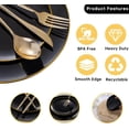 thumbnail image 6 of MirthMood 210Pcs Black and Gold Disposable Plates Set, 6 of 8