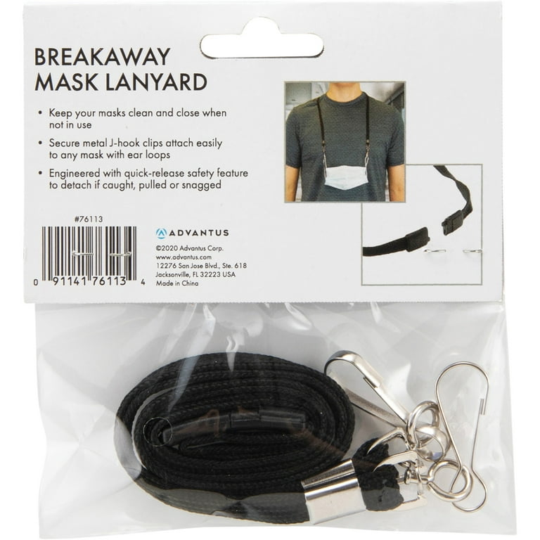 Advantus Face Mask Lanyard - 10 / Pack - J-Hook Attachment - 30 Advantus Face Mask Lanyard - 10 / Pack - J-Hook Attachment - 30
