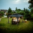 thumbnail image 6 of 10X10FT Hard Top Metal Gazebo Patios Double Roof Canopy Aluminum Frame Garden Gazebo Tent Curtains Netting for Patios Backyards Decks Lawns, 6 of 8