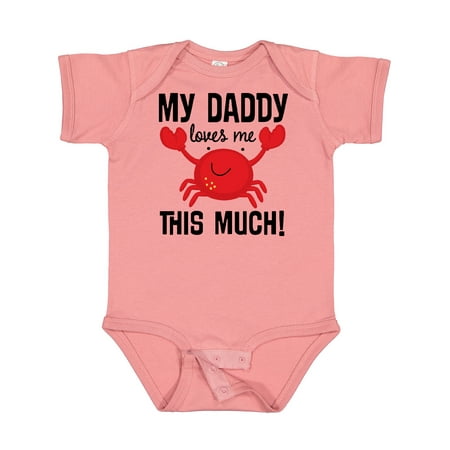 

Inktastic Daddy Loves Me Childs Crab Gift Baby Boy or Baby Girl Bodysuit