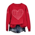 thumbnail image 4 of Wo-Fusoul Chandail en Molleton pour Femmes Saint-Valentin Imprimé Feuille Col Rond Manches Longues Décontracté Sportif Haut Rouge G, 4 of 7