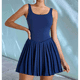 thumbnail image 3 of Falda Plisada para Yoga, Correr, Fitness, Tenis, Azul Marino, Talla XL, 3 of 7