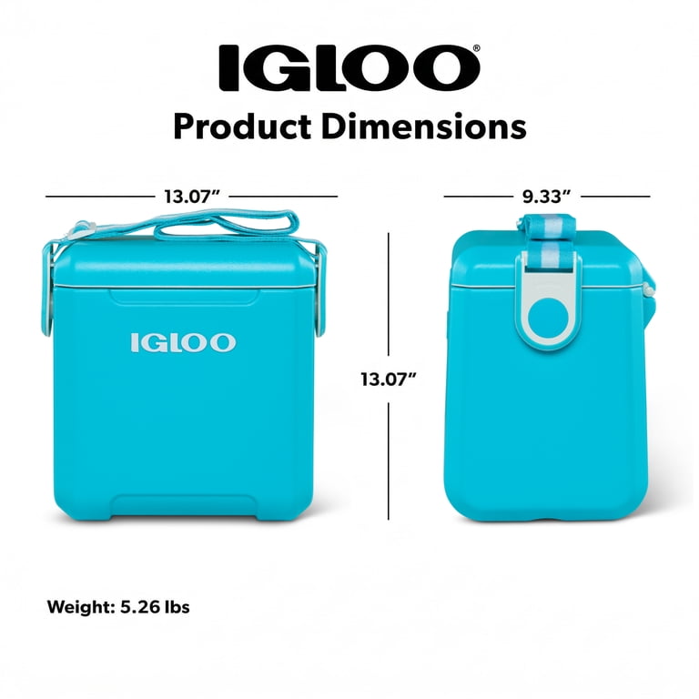 Igloo, 11 QT Tag-A-Long Too Hard Side Cooler, Turquoise Blue