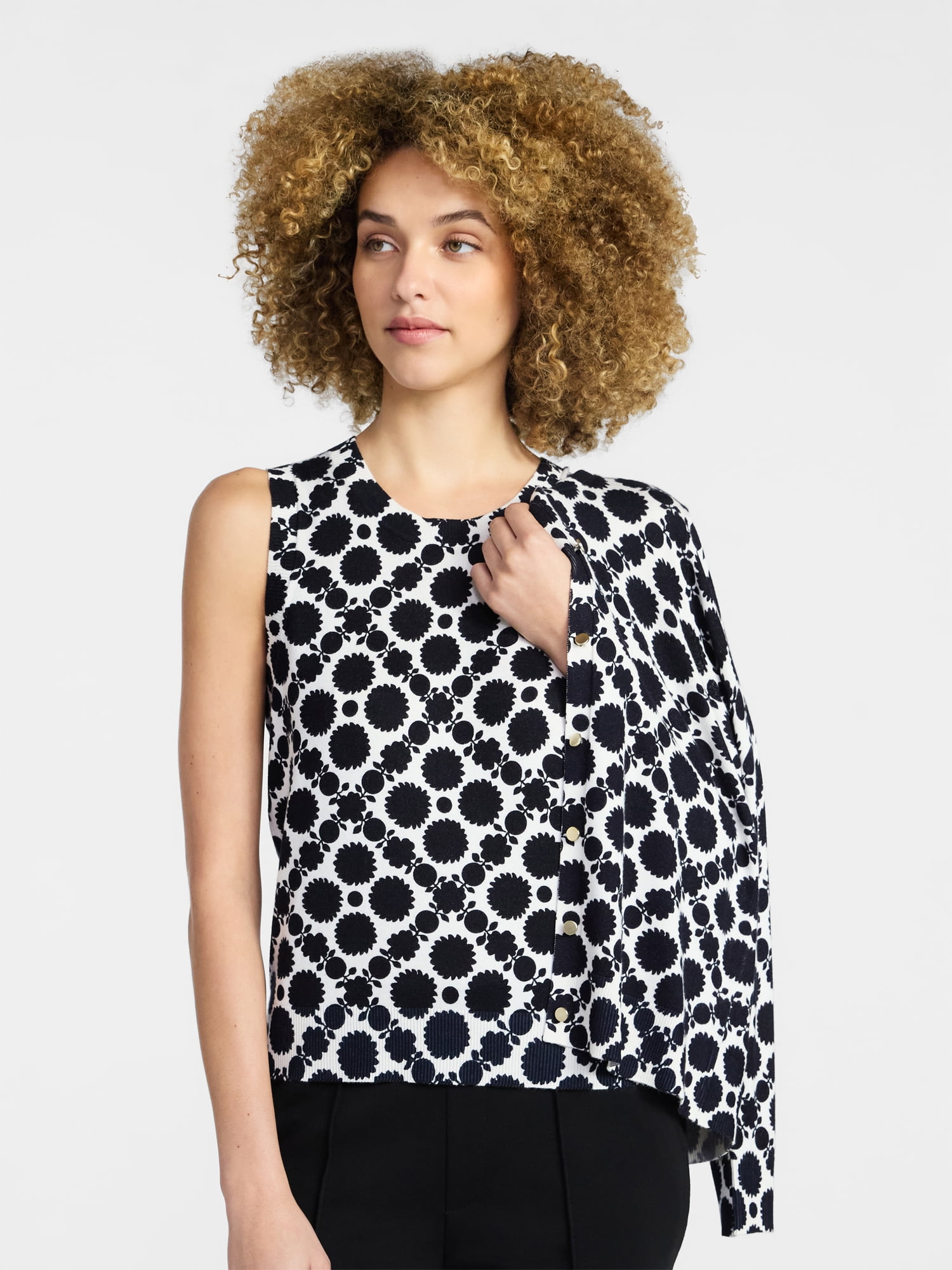 Time and Tru Women's Sleeveless Shell and Cardigan Twin Set, 2-Piece, Sizes XS-XXXL