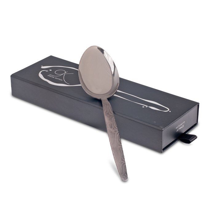 JB Prince Gray Kunz Spoon Special Edition Damascus Pattern