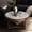 Light Gray, variant on Round Ottoman, Waterproof Design, Brown Wood Tone - Fit Various Home Styles
