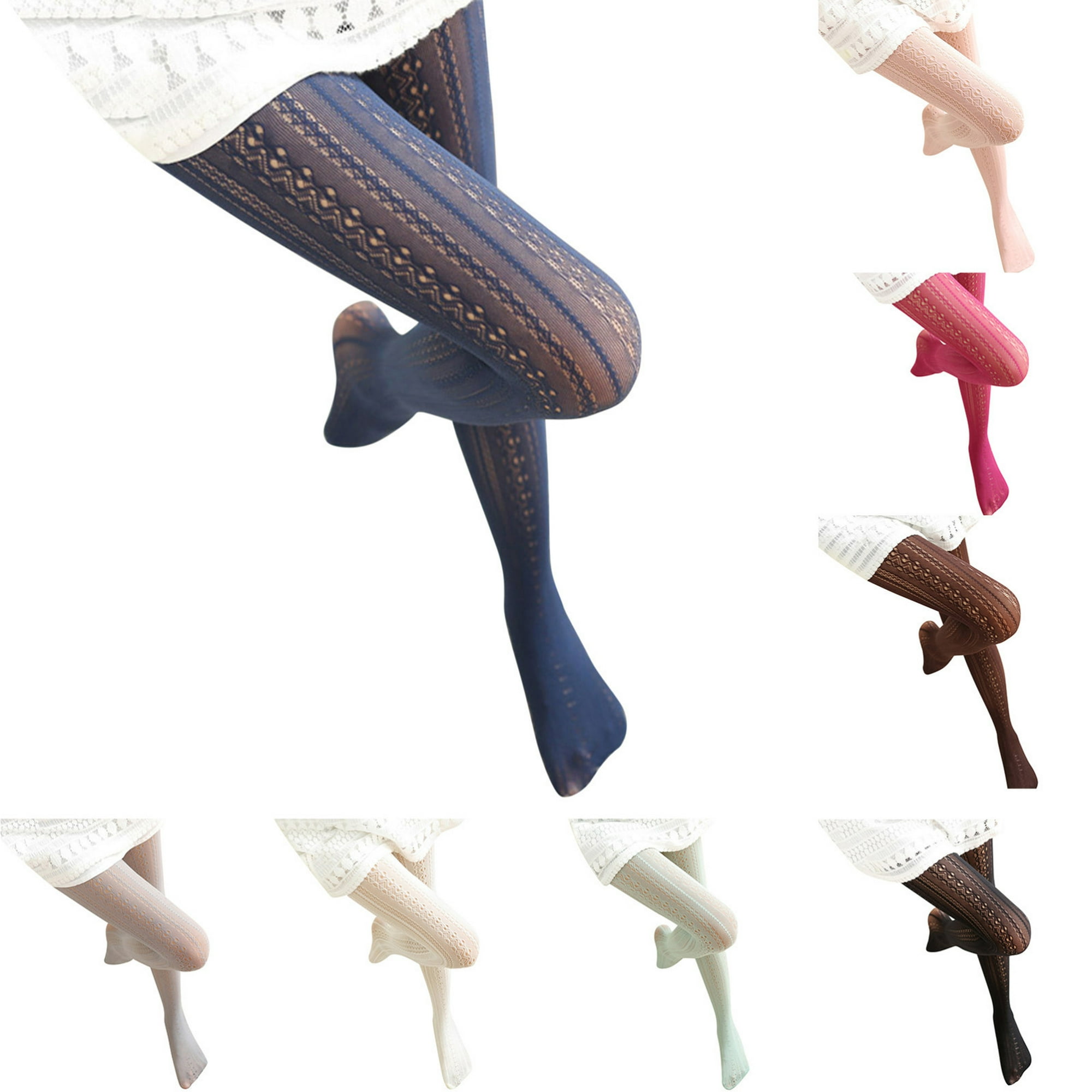 XIAQUJ Femmes Retro Slim Dentelle Sculptee Transparente Bas Collants Chaussettes Creuses Tights Bas Tights C une Taille Walmart