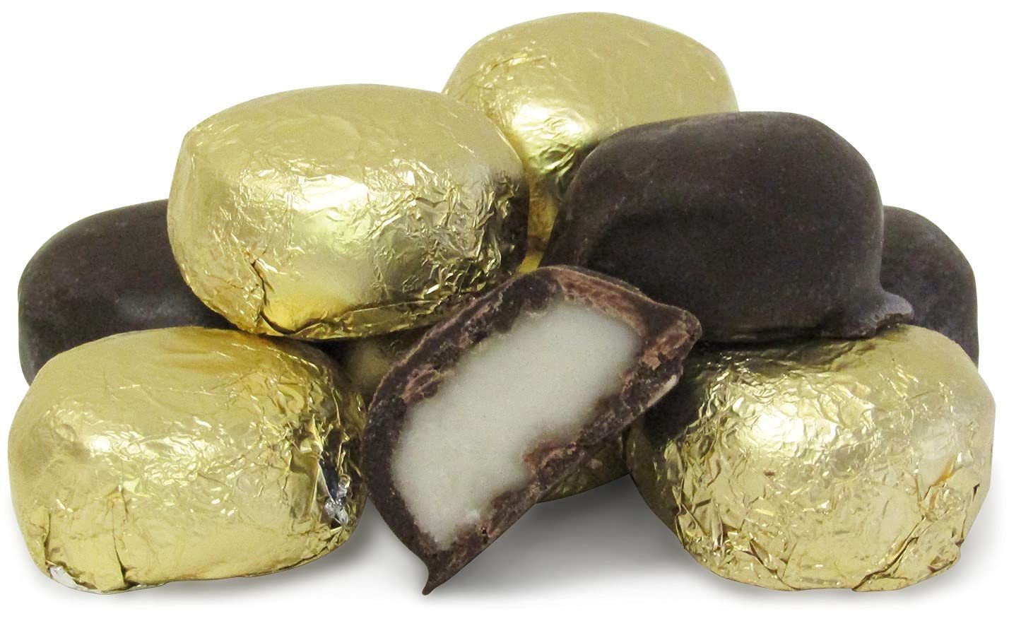 Gourmet Chocolate Creme Mints by Its Delish  3 LBS 48 Oz Jumbo Reusable Container  Premium Dark Chocolate Covered Mint Cream Individually Wrapped in Fancy Gold Foil  Certified Kosher Parve
