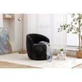 thumbnail image 4 of Jopath Swivel Accent Armchair, Barrel Chair With Black Powder Coating Metal Ring Chenille Fabric Accent Chair for Living Room Bedroom Reading Waitingroom Black, 4 of 9