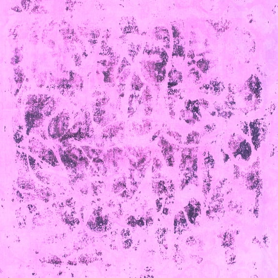 Ahgly Company Indoor Square Abstract Pink Modern Area Rugs, 8' Square