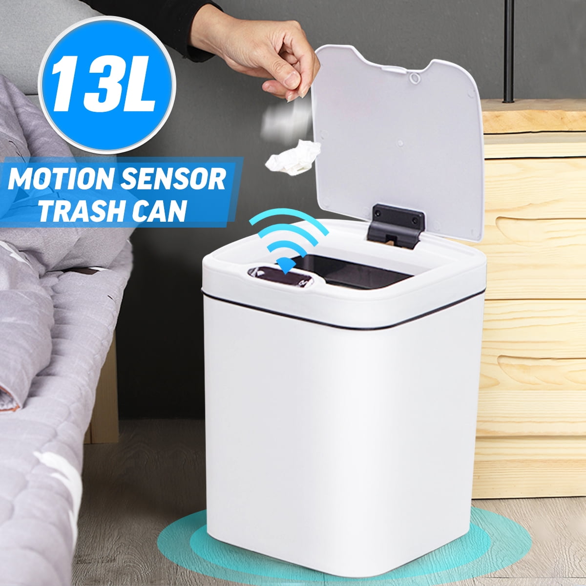 3 Gal /13L Waterproof Battery Charging Touch Motion Sensor Bathroom