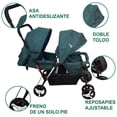 thumbnail image 2 of Carriola Doble Trendy Kids Gemelos Twiny Verde, 2 of 4