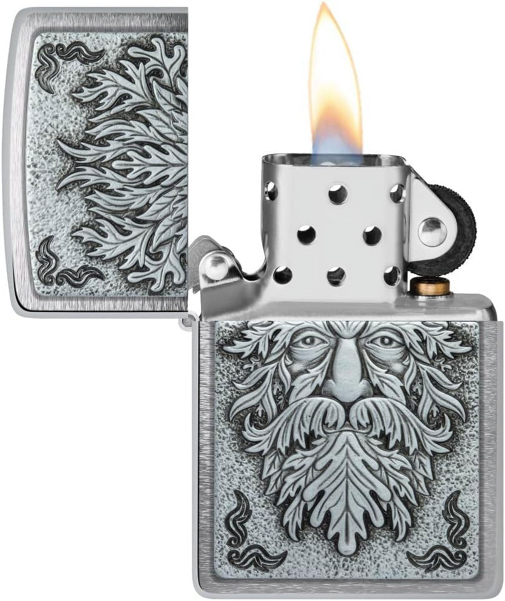 Zippo Lighter - Personalized Message Engraved on Backside Lucky Clover Shamrock Windproof Lighter (Green Man Irish 48906)