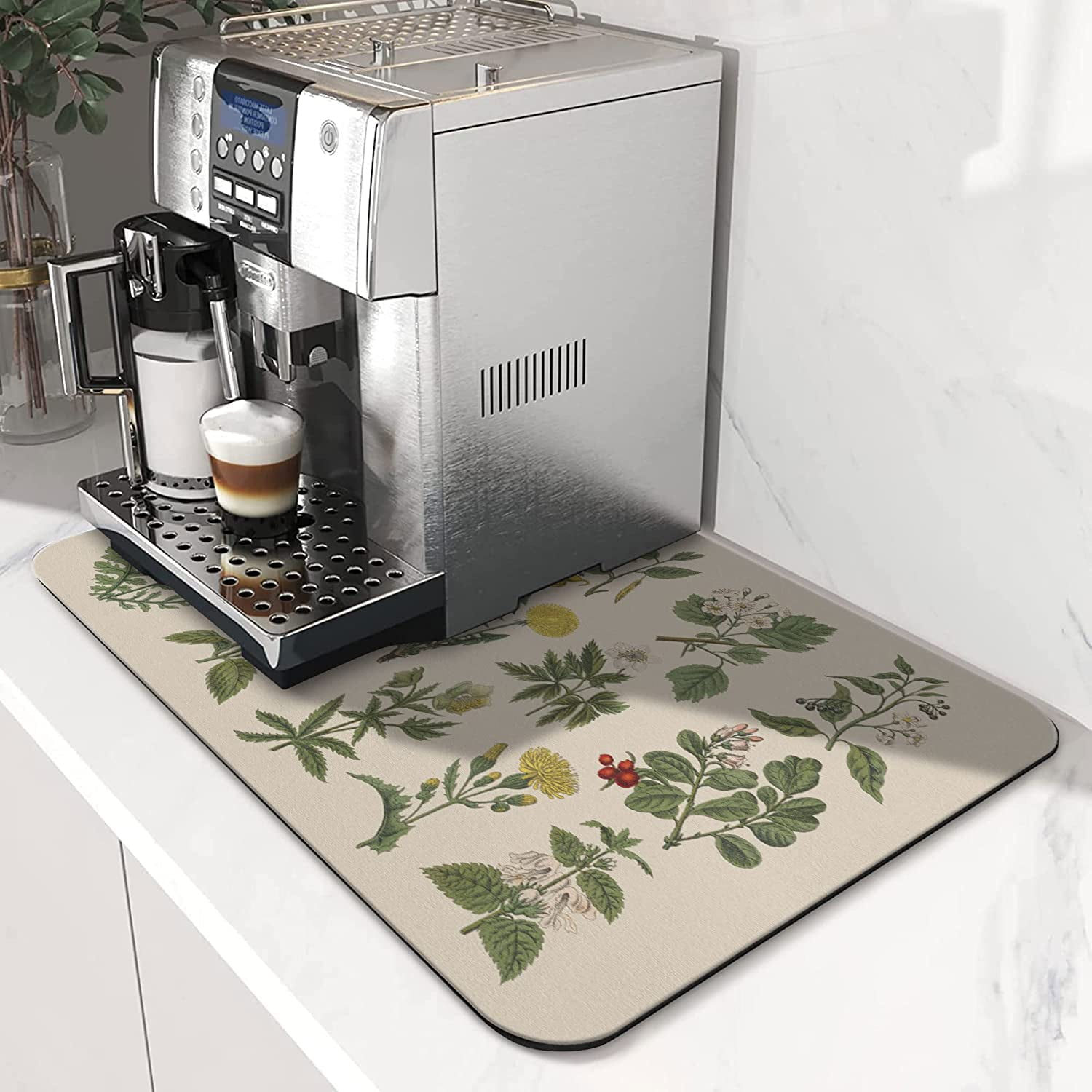 Kitchen Countertop Coffee Drain Mat Simple Drain Drying Pad Milk Cow Stripe  Dish Drying Mat Counter