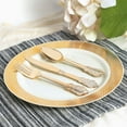 thumbnail image 3 of Smarty Shiny Metallic Gold Baroque Plastic Cutlery Set (600 Guests), 3 of 8