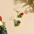 thumbnail image 5 of Christmas Green Holly Colorful Jingle Bell Dangle Hook Earrings for Women Leaf Tinkle Bells Cute Xmas Ornament Drop Dangling Huggie Hoop Earring Dainty Jewelry Gifts Holiday Festive Party, 5 of 5