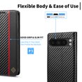 thumbnail image 3 of Compatible with Google Pixel 9 Pro XL Flip Wallet Case for Women Men, Carbon Fiber PU Leather & Soft TPU Card Holder Stand Magnetic Closure Case for Google Pixel 9 Pro XL, Black Vertical Line, 3 of 12