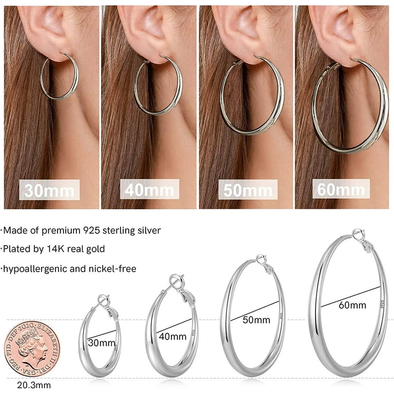 In Out Hoop Earrings Cubic Zirconia 14k Gold-plated Sterling Silver 30mm In Out Hoop Earrings Cubic Zirconia 14k Gold-plated Sterling Silver 30mm