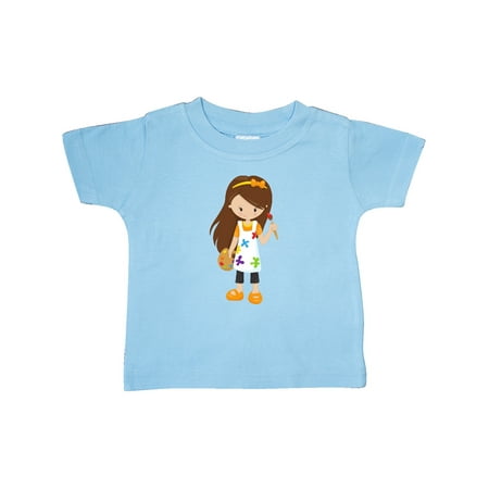 

Inktastic Cute Girl Brown Hair Painter Paint Artist Gift Baby Girl T-Shirt